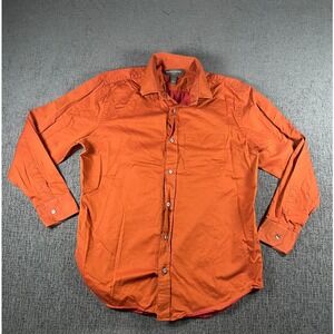 Banana Republic Mens Long Sleeve Button Down Shirt Orange Cotton Size L 16-16.5
